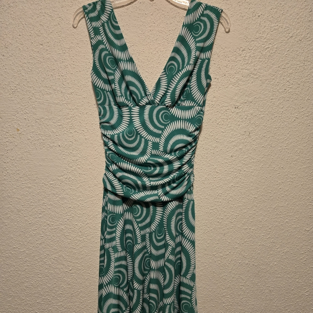 B9 Green Patterned Sleeveless Dress Ruby Sz Sm